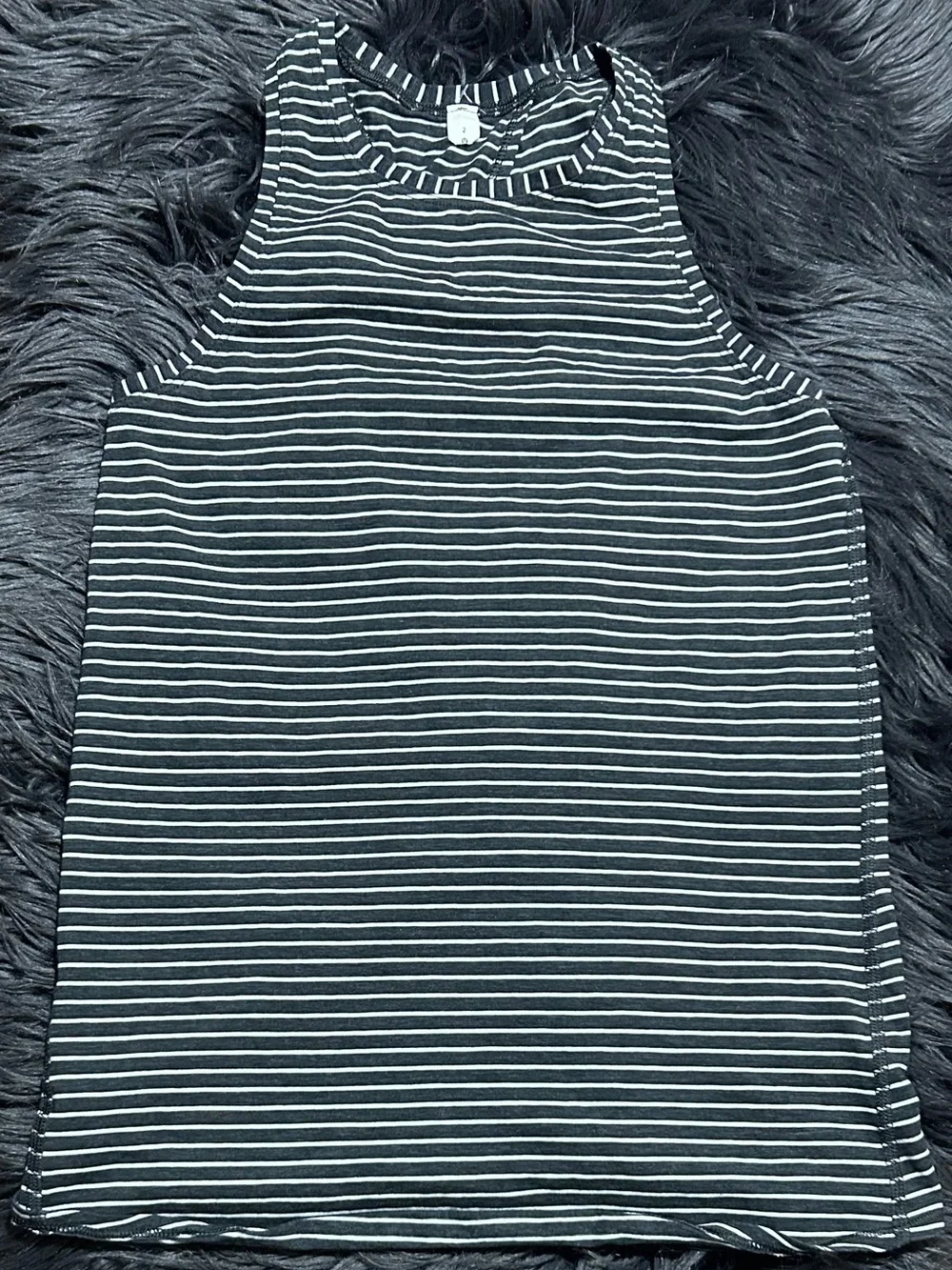 Lululemon All Tied Up Tank Modern Stripe Heathered Black White Size 2